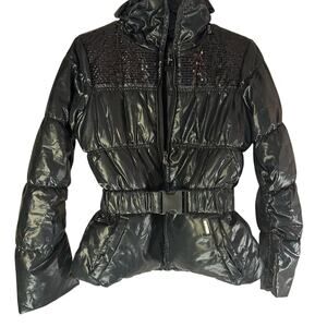 Sean John Puffer Black and Sequin Ski Coat.  Gorpcore  Size Smalll